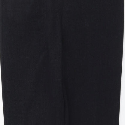 Papaya Womens Black Polyester Chino Trousers Size 10 L31 in Regular Button