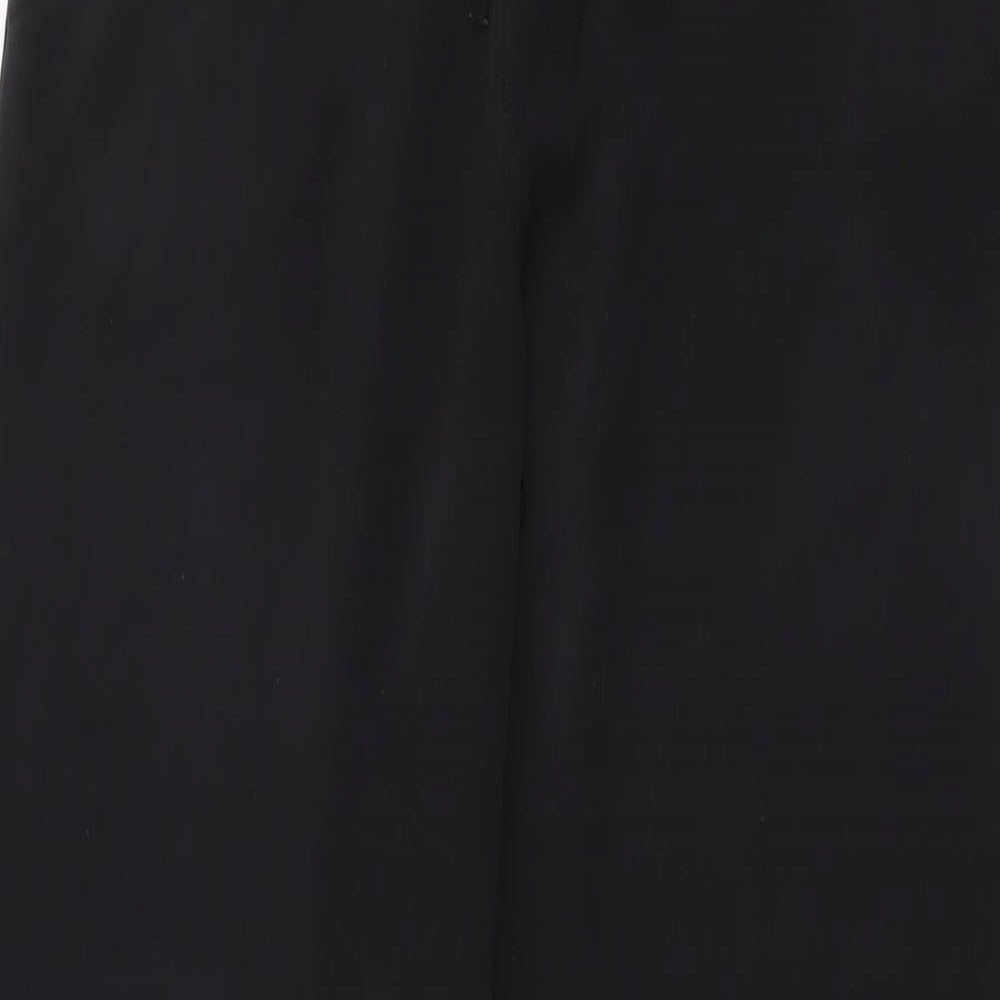 Papaya Womens Black Polyester Trousers Size 8 L28 in Regular Drawstring