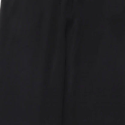 Papaya Womens Black Polyester Trousers Size 8 L28 in Regular Drawstring