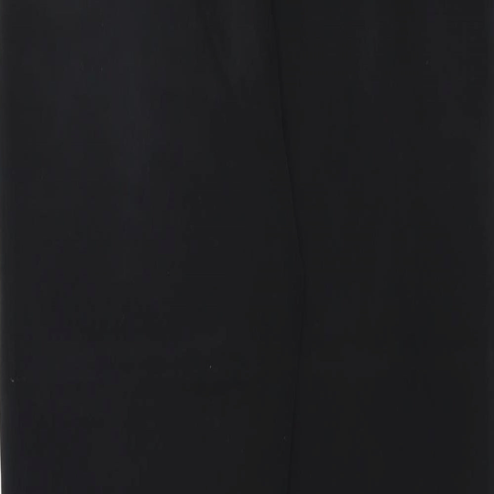 Papaya Womens Black Polyester Trousers Size 8 L28 in Regular Drawstring