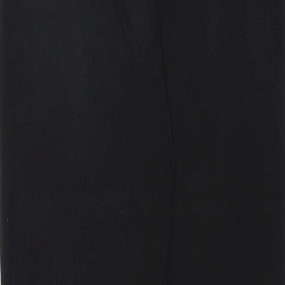 Papaya Womens Black Polyester Trousers Size 8 L28 in Regular Drawstring