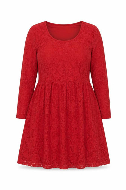 Vero Moda Womens Red Geometric Polyester Fit & Flare Size XL Round Neck Pullover