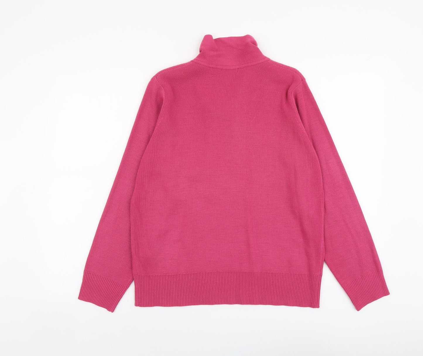 Damrat Womens Pink Collared Acrylic Pullover Jumper Size 10 - Scarf