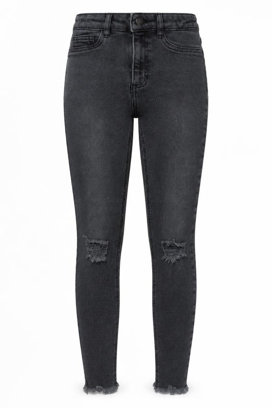 New Look Womens Grey Cotton Skinny Jeans Size 8 L27 in Regular Button