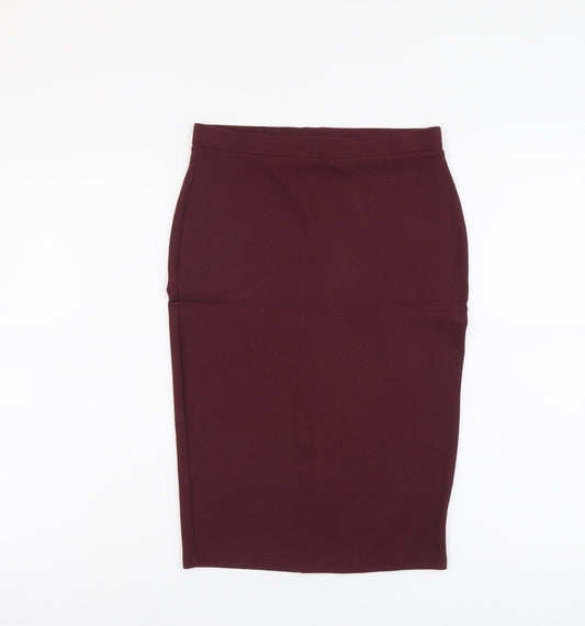 F&F Womens Red Viscose Bandage Skirt Size 8