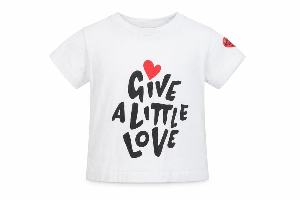John Lewis Girls White Cotton Basic T-Shirt Size 2 Years Round Neck Pullover - Give A Little Love