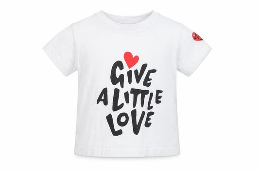 John Lewis Girls White Cotton Basic T-Shirt Size 2 Years Round Neck Pullover - Give A Little Love
