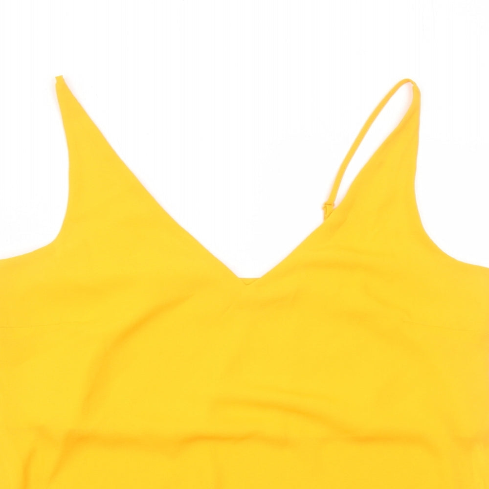 Dorothy Perkins Womens Orange Polyester Basic Tank Size 10 V-Neck