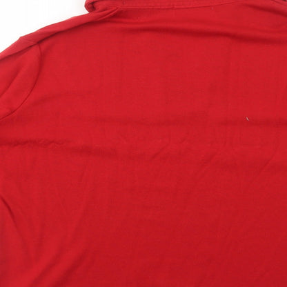 Bonmarché Womens Red Polyester Basic Polo Size XL Collared