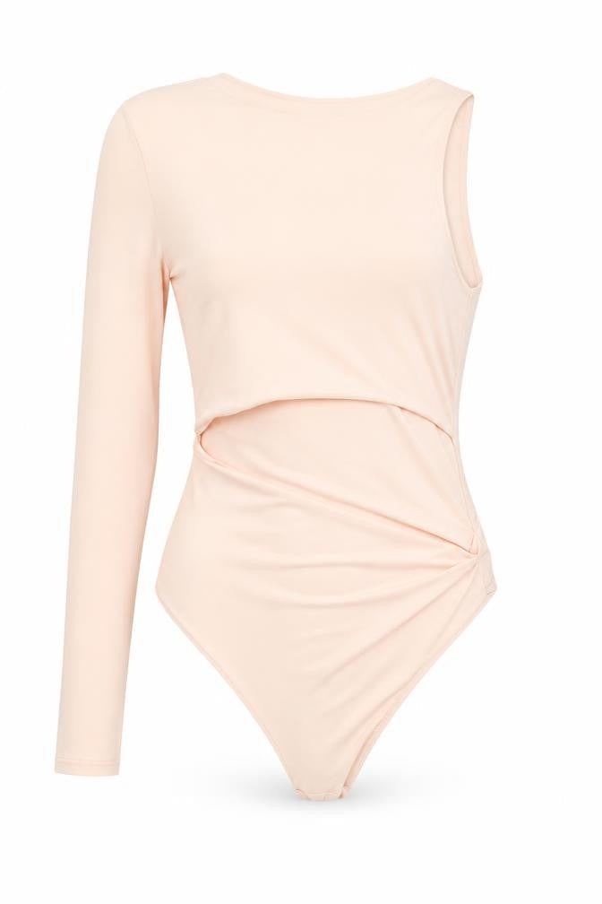 PRETTYLITTLETHING Womens Pink Polyester Bodysuit One-Piece Size 6 Snap - Cut Out