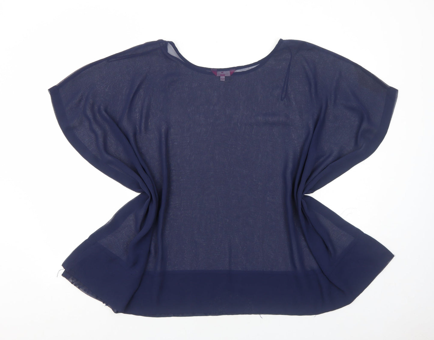 Together Womens Blue Polyester Basic Blouse Size 16 Boat Neck