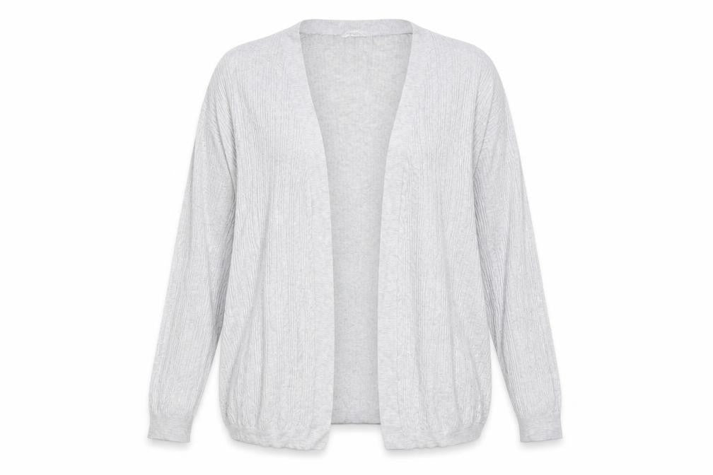Papaya Womens Grey V-Neck Cotton Cardigan Jumper Size M