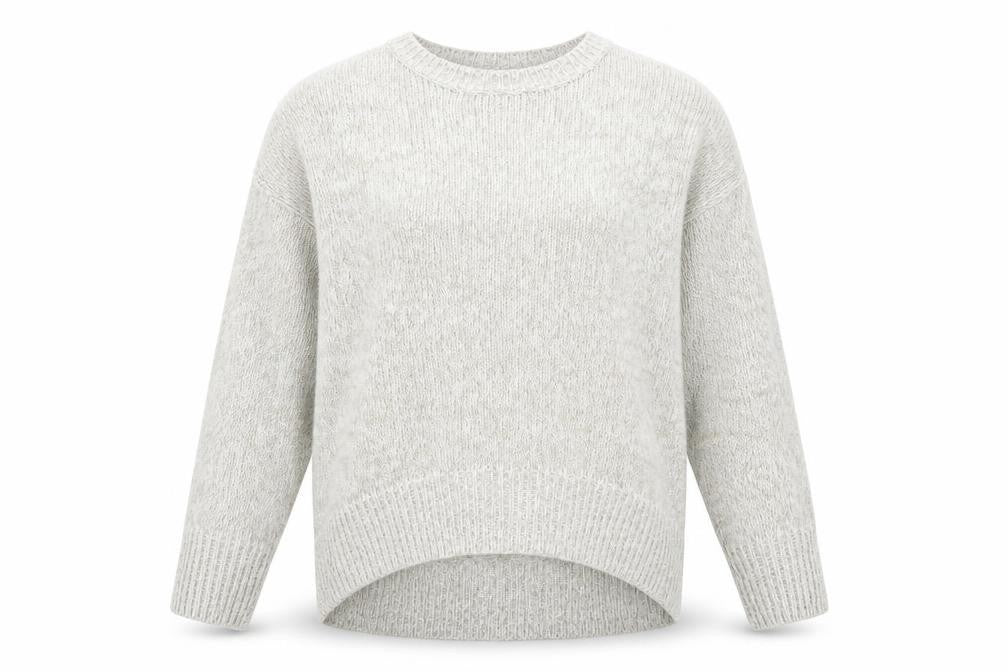 New Look Womens Grey Round Neck Acrylic Pullover Jumper Size M