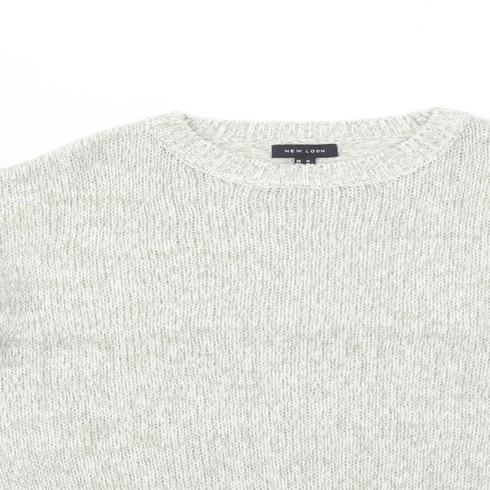 New Look Womens Grey Round Neck Acrylic Pullover Jumper Size M