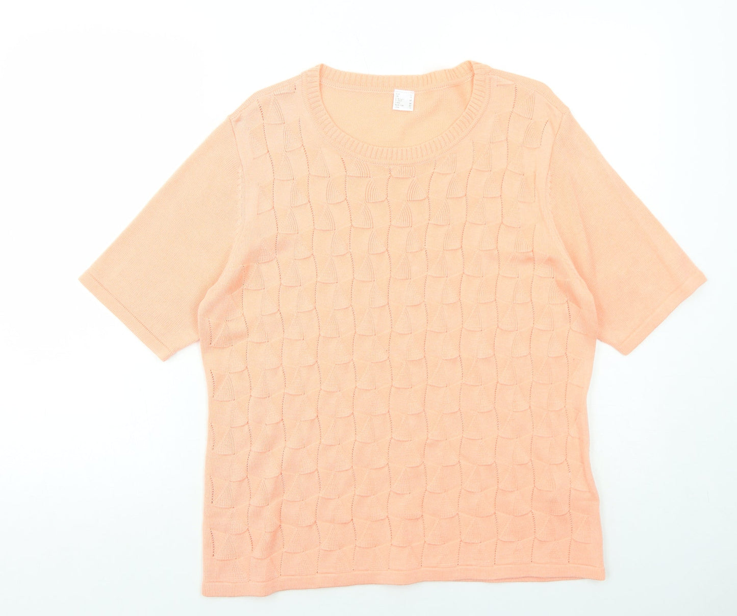 Preworn Womens Pink Round Neck Acrylic Pullover Jumper Size 16 Pullover