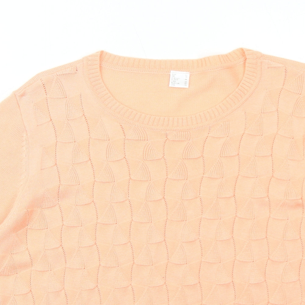 Preworn Womens Pink Round Neck Acrylic Pullover Jumper Size 16 Pullover
