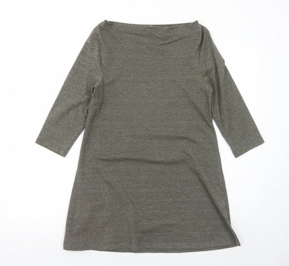 Topshop Womens Green Modal A-Line Size 12 Boat Neck Pullover