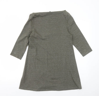 Topshop Womens Green Modal A-Line Size 12 Boat Neck Pullover