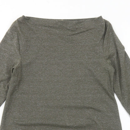 Topshop Womens Green Modal A-Line Size 12 Boat Neck Pullover