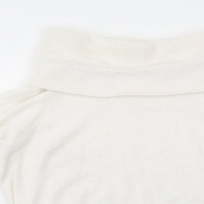 Klass Womens White Roll Neck Acrylic Pullover Jumper Size XL