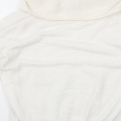 Klass Womens White Roll Neck Acrylic Pullover Jumper Size XL