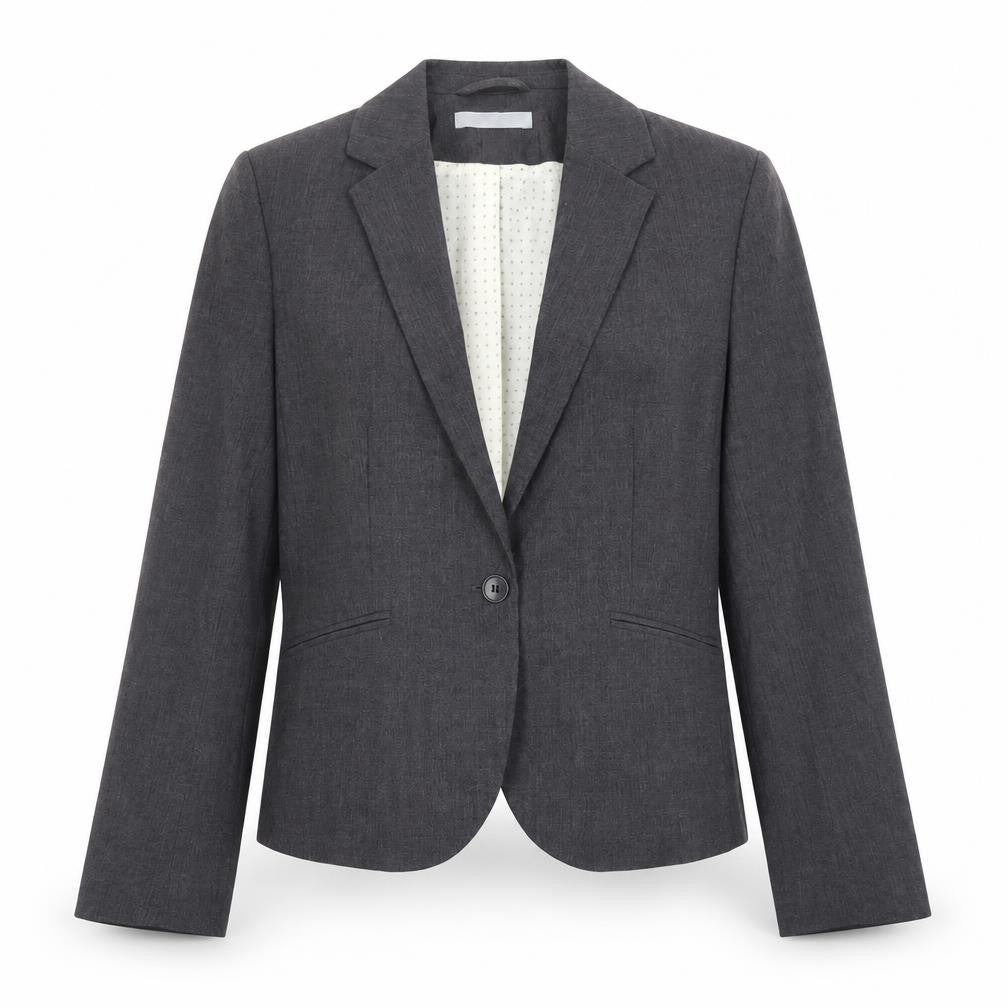 H&M Womens Grey Polyester Jacket Blazer Size 12