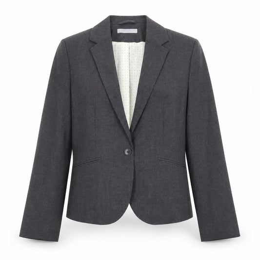 H&M Womens Grey Polyester Jacket Blazer Size 12