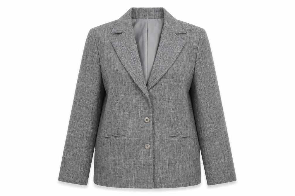 EWM Womens Grey Polyester Jacket Suit Jacket Size 12