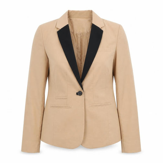 Bershka Womens Beige Polyester Jacket Blazer Size S