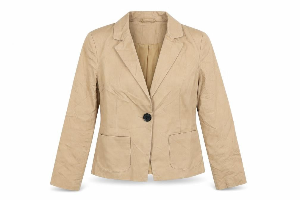 George Womens Beige Cotton Jacket Blazer Size 8
