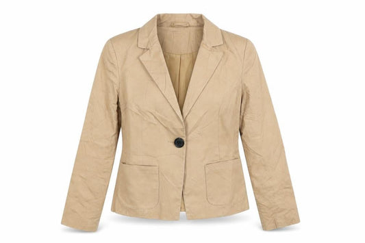 George Womens Beige Cotton Jacket Blazer Size 8