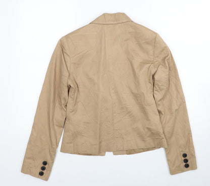 George Womens Beige Cotton Jacket Blazer Size 8