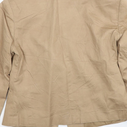 George Womens Beige Cotton Jacket Blazer Size 8