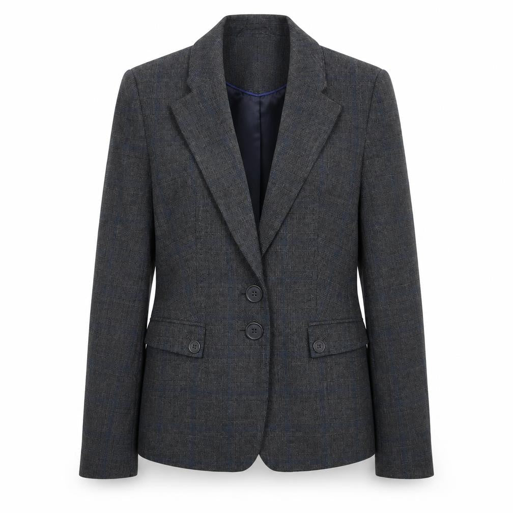 NEXT Womens Grey Plaid Polyester Jacket Blazer Size 8