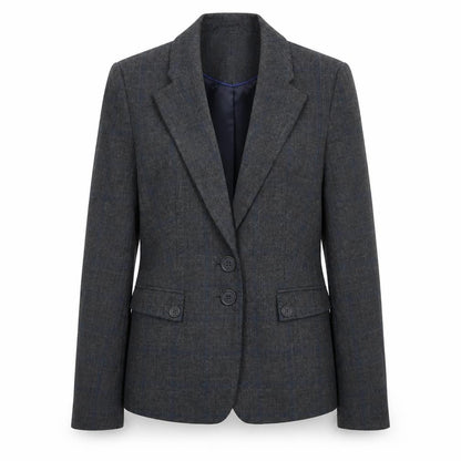 Next Womens Grey Plaid Polyester Jacket Blazer Size 8