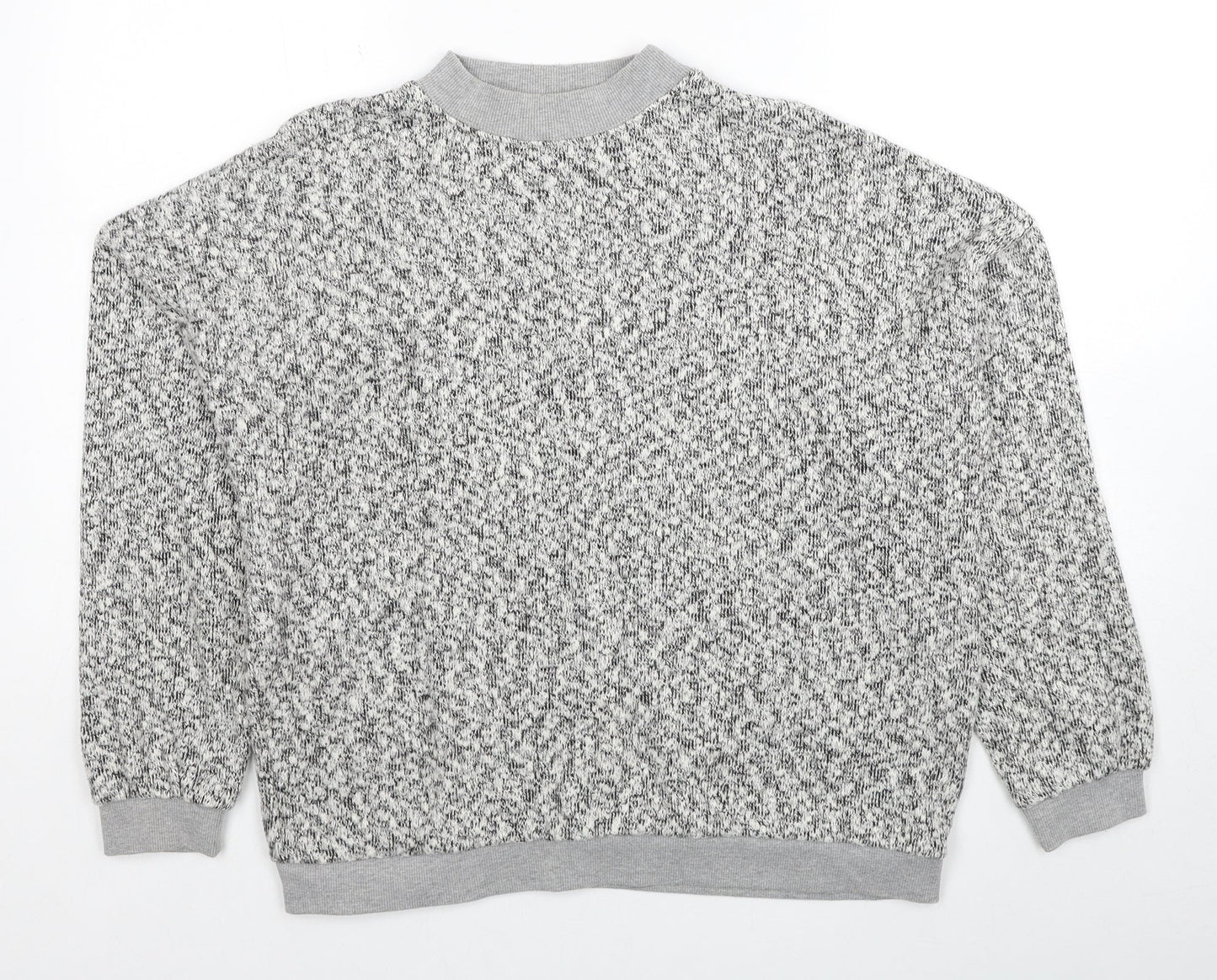Atmosphere Womens Grey Round Neck Geometric Polyester Pullover Jumper Size 12