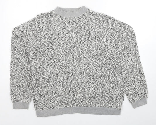 Atmosphere Womens Grey Round Neck Geometric Polyester Pullover Jumper Size 12