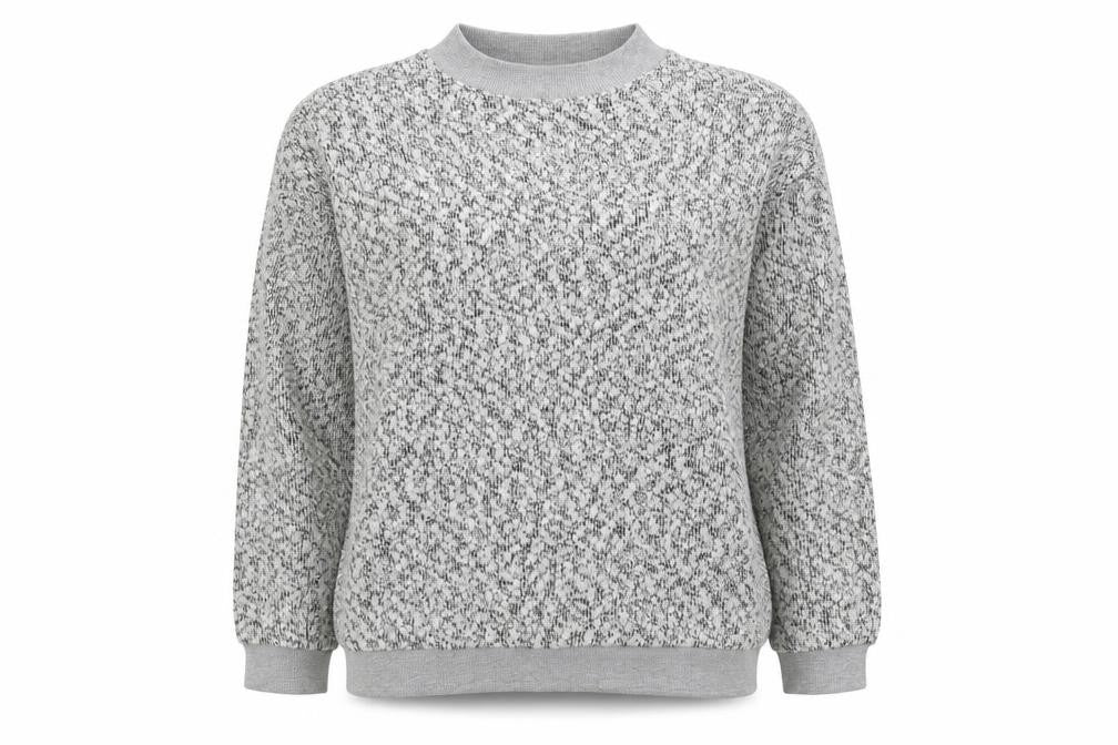 Atmosphere Womens Grey Round Neck Geometric Polyester Pullover Jumper Size 12