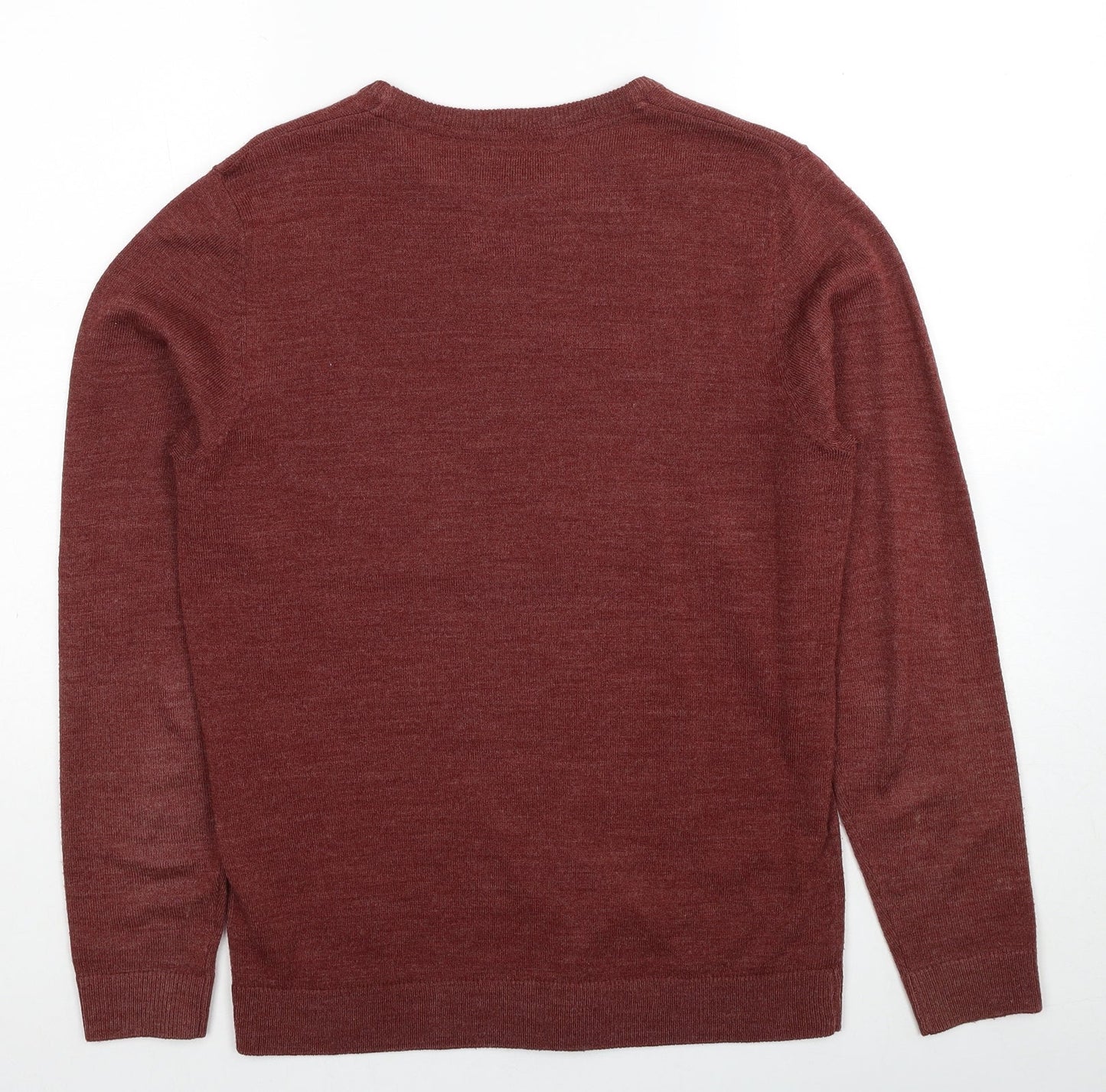 Threadbare Mens Red Round Neck Acrylic Pullover Jumper Size S Long Sleeve