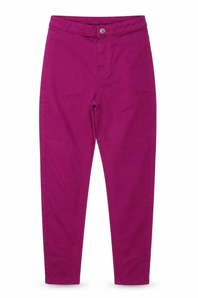 Marks & Spencer Womens Purple Cotton Skinny Jeans Size 8 Regular Zip