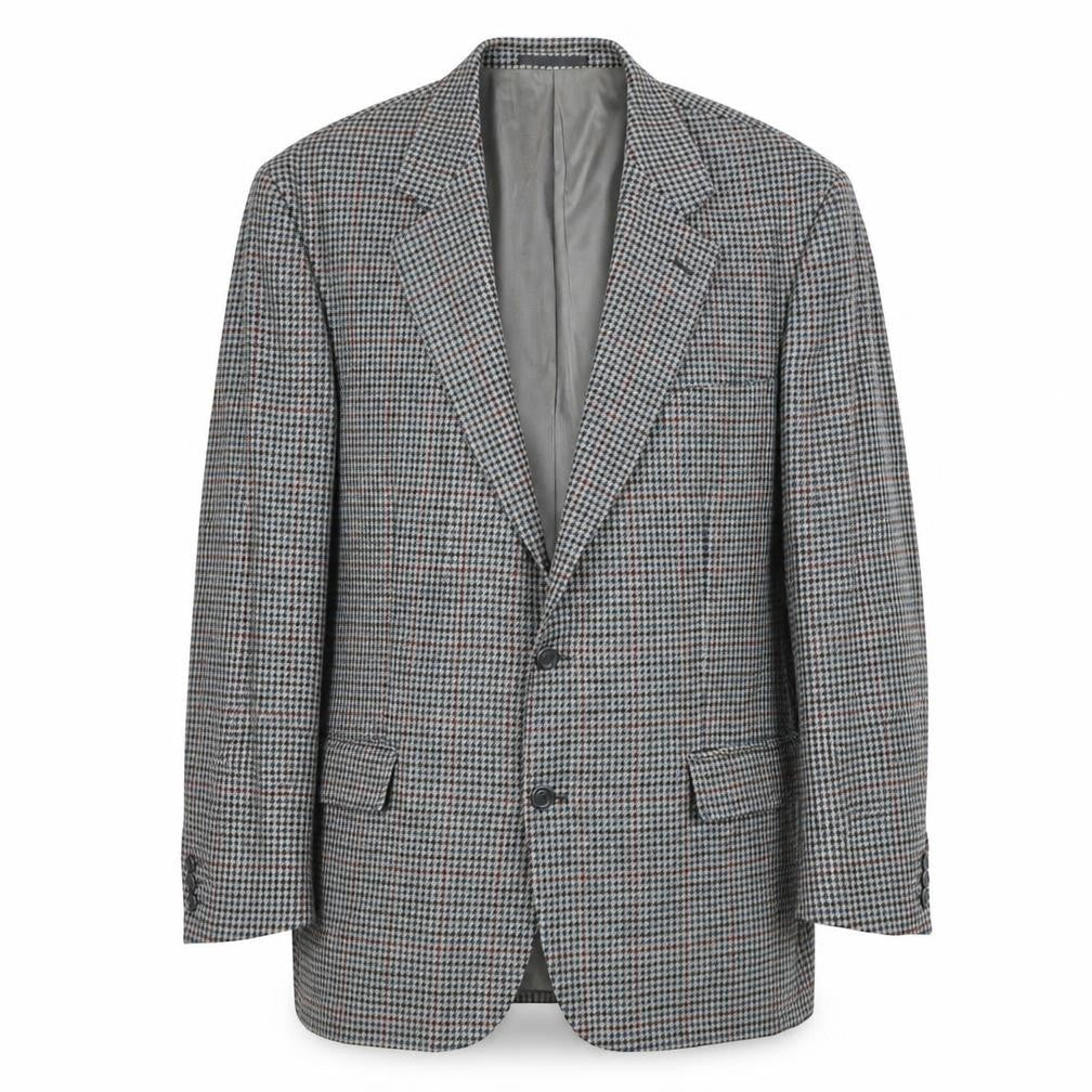 BHS Mens Grey Geometric Wool Jacket Blazer Size 44 Regular