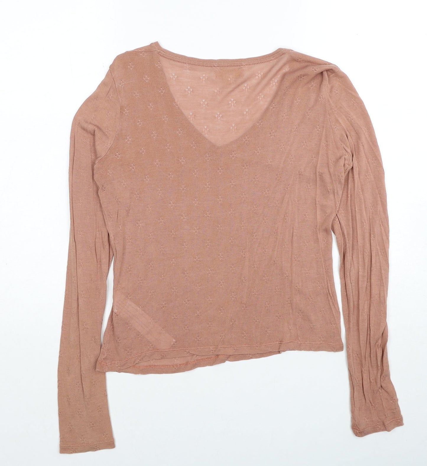 Intropia Womens Beige V-Neck Lyocell Pullover Jumper Size XS