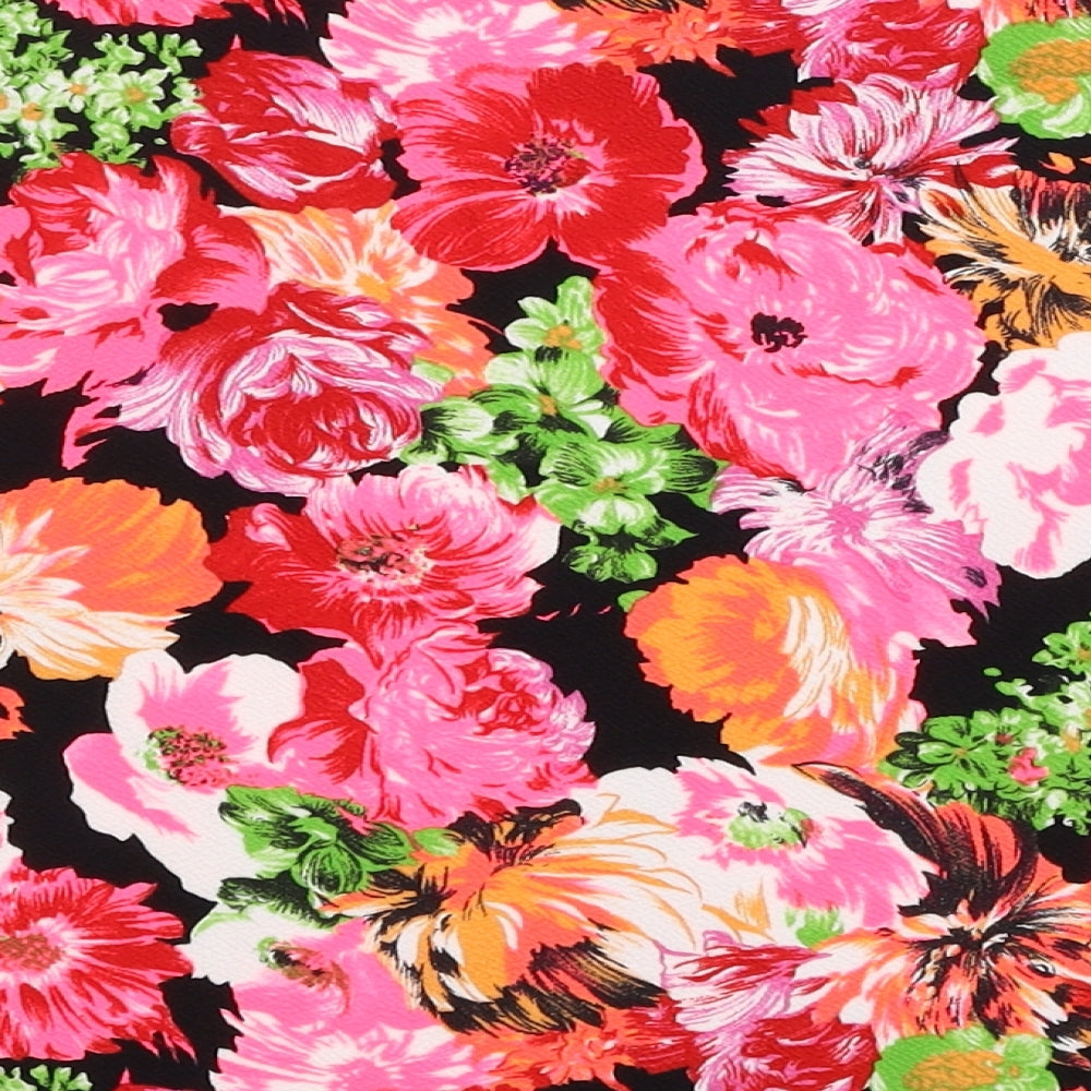 New Look Womens Multicoloured Floral Polyester Basic T-Shirt Size 8 Boat Neck