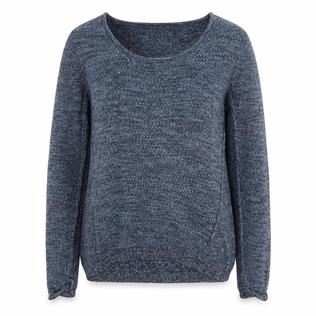 Multiblu Womens Blue Scoop Neck Cotton Pullover Jumper Size S