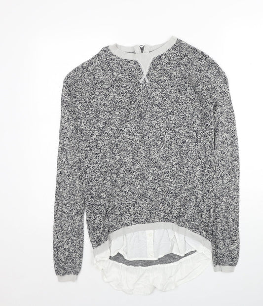 NEXT Womens Grey Round Neck Cotton Pullover Jumper Size 6