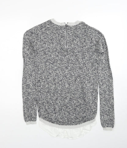 Next Womens Grey Round Neck Cotton Pullover Jumper Size 6