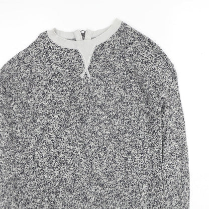 Next Womens Grey Round Neck Cotton Pullover Jumper Size 6
