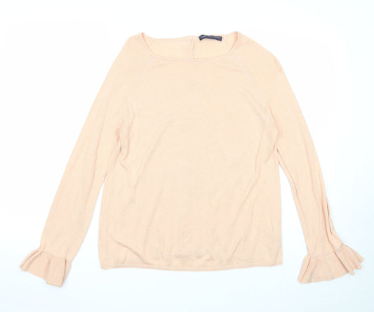Marks and Spencer Womens Pink Round Neck Acrylic Pullover Jumper Size 10