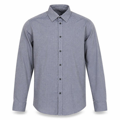 F&F Mens Grey Polyester Button-Up Size 16 Collared Button