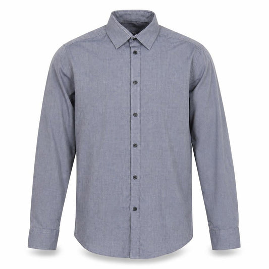 F&F Mens Grey Polyester Button-Up Size 16 Collared Button